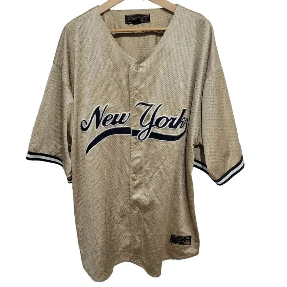 Vintage Blue Bay New York Gold Navy Jersey 3XL
